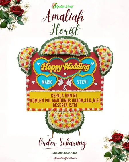 Papan Bunga Pernikahan Margourip